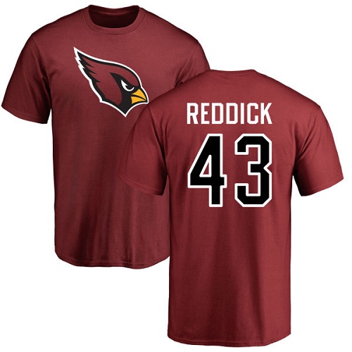 Arizona Cardinals Men Maroon Haason Reddick Name And Number Logo NFL Football #43 T Shirt->women nfl jersey->Women Jersey